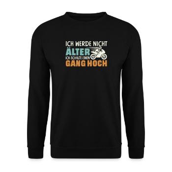 Motorradfahrer Motorrad Biker Geburtstag Lustig - Unisex Pullover - Schwarz - Vorne - Alina (178cm) & Michal (187cm)
