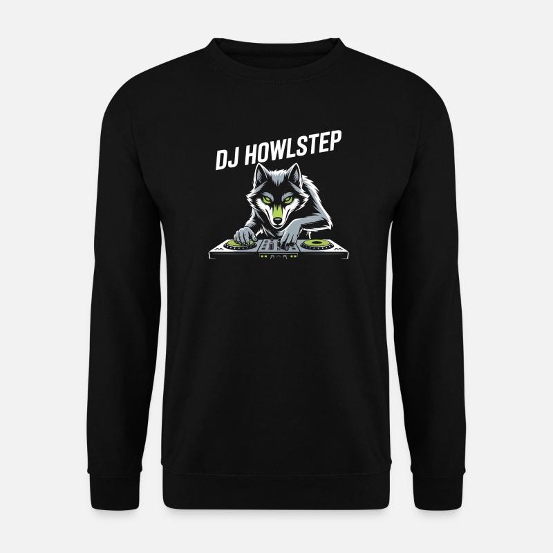 DJ Howlstep Wolf Am Pult EDM Rave Vibes - Unisex Pullover - Schwarz