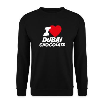 I love Dubai chocolate - Unisex Sweatshirt - black - Front - Alina (178cm) & Michal (187cm)