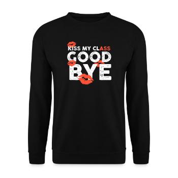 Class Shirts Kiss my class goodbye lips - Unisex Sweatshirt - black - Front - Alina (178cm) & Michal (187cm)