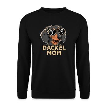 Maman teckel avec des lunettes de soleil style rétro - Sweat-shirt Unisexe - noir - Devant - Alina (178cm) & Michal (187cm)
