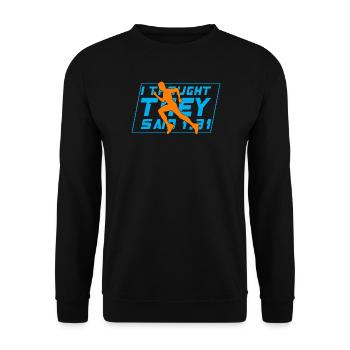 Courir Je pensais qu’ils avaient dit 1.31 Marathon - Sweat-shirt Unisexe - noir - Devant - Alina (178cm) & Michal (187cm)