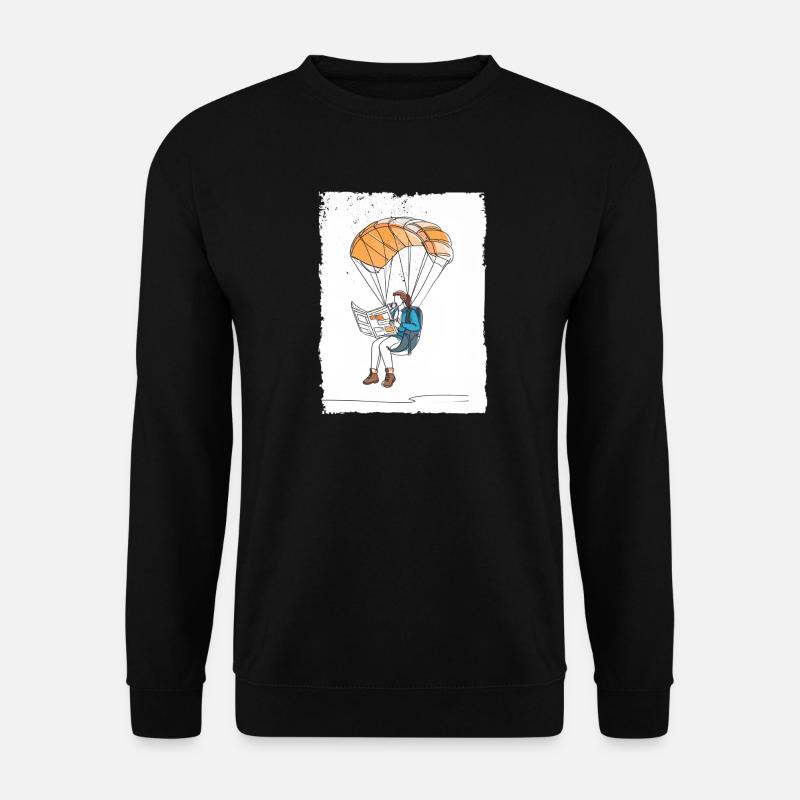 Luftfahrende Leser Illustration - Unisex Pullover - Schwarz