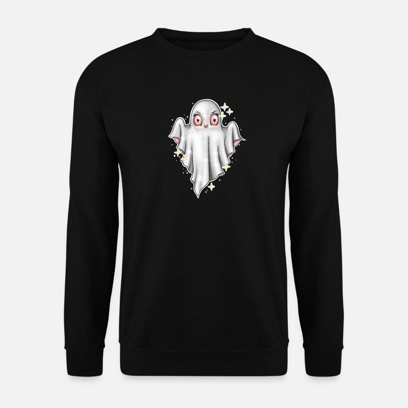Cute Glowing Ghost Illustration - Unisex Sweatshirt - black