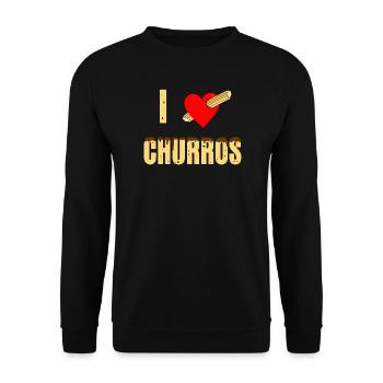 I love churros - Unisex Sweatshirt - black - Front - Alina (178cm) & Michal (187cm)