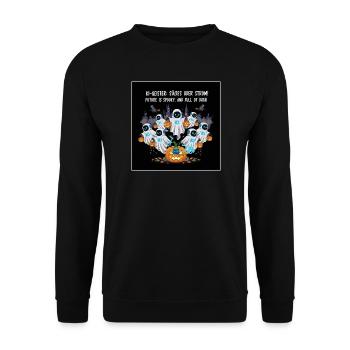 AI Ghosts: Trick or Stream! - Unisex Sweatshirt - black - Front - Alina (178cm) & Michal (187cm)