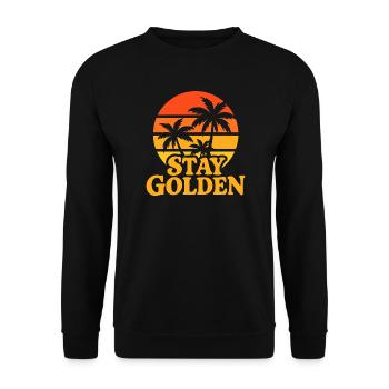 Stay Golden Sunset Palms - Unisex Sweatshirt - black - Front - Alina (178cm) & Michal (187cm)