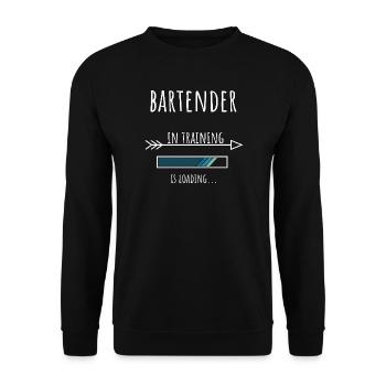Bartender Gift Profession Training Bartender - Unisex Sweatshirt - black - Front - Alina (178cm) & Michal (187cm)