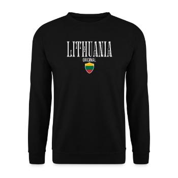 Lithuanian flag, Lithuanian pride - Unisex Sweatshirt - black - Front - Alina (178cm) & Michal (187cm)