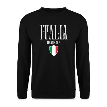 Fierté italienne, design minimaliste et élégant - Sweat-shirt Unisexe - noir - Devant - Alina (178cm) & Michal (187cm)