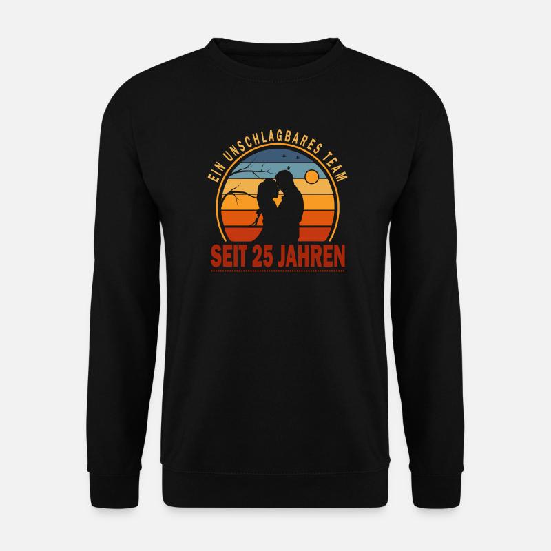 25 Jahre Beziehung Jahrestag Hochzeitstag - Unisex Pullover - Schwarz
