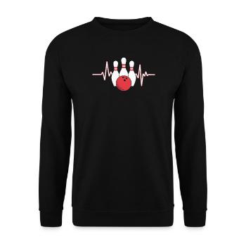 Conception de battement de cœur de bowling - Sweat-shirt Unisexe - noir - Devant - Alina (178cm) & Michal (187cm)