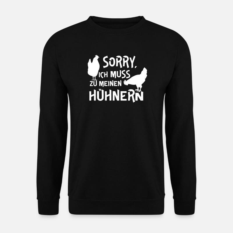 Humorvolles Hühner-Design mit Text - Unisex Pullover - Schwarz