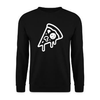Pizza Symbol - Unisex Pullover - Schwarz - Vorne - Alina (178cm) & Michal (187cm)