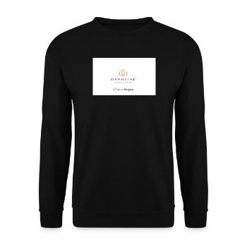 Elegantes Kronenmotiv für Damen - Unisex Pullover - Schwarz - Vorne - Alina (178cm) & Michal (187cm)