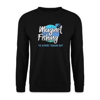 Neodymium Magnet Fishing Magnetic Fisher - Unisex Sweatshirt - black - Front - Alina (178cm) & Michal (187cm)