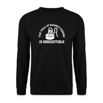 Neodymium Magnet Fishing Magnetic Fisher - Unisex Sweatshirt - black - Front - Alina (178cm) & Michal (187cm)