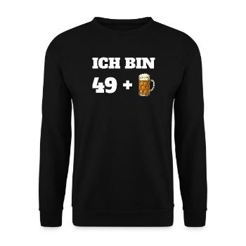 49 + 1 bière disant hommes 50e anniversaire 50 - Sweat-shirt Unisexe - noir - Devant - Alina (178cm) & Michal (187cm)
