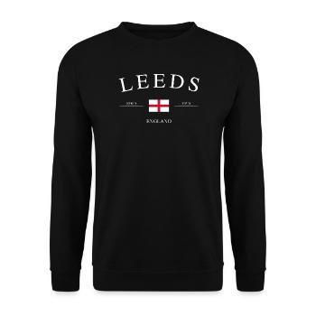 Leeds England – Urlaub Souvenir & Geschenk - Unisex Pullover - Schwarz - Vorne - Alina (178cm) & Michal (187cm)