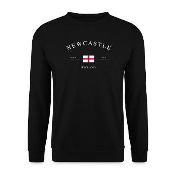Newcastle England – Urlaub Souvenir & Geschenk - Unisex Pullover - Schwarz - Vorne - Alina (178cm) & Michal (187cm)