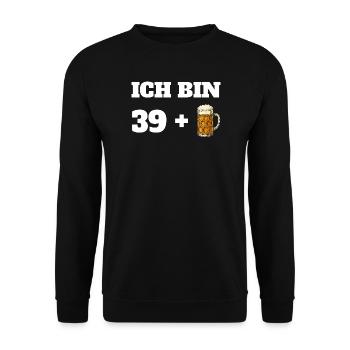 39 + 1 bière disant 40e anniversaire des hommes - Sweat-shirt Unisexe - noir - Devant - Alina (178cm) & Michal (187cm)