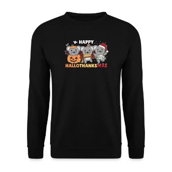 Joyeux Noël, souris, souris de Noël - Sweat-shirt Unisexe - noir - Devant - Alina (178cm) & Michal (187cm)