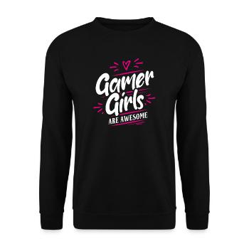 Les Gamer Girls sont géniales - Gamerin Gaming Mädchen - Sweat-shirt Unisexe - noir - Devant - Alina (178cm) & Michal (187cm)