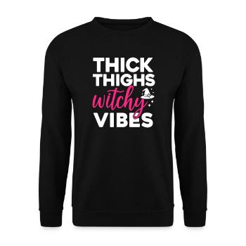 Witchy Vibes Magical Witch Style - Unisex Sweatshirt - black - Front - Alina (178cm) & Michal (187cm)