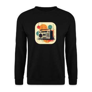 Retro Ghetto Blaster T Shirt - Unisex Sweatshirt - black - Front - Alina (178cm) & Michal (187cm)