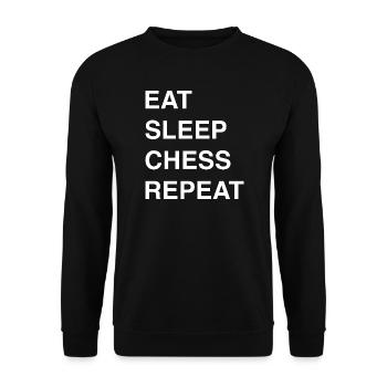 Schach Idee und Chess Sprüche - Unisex Pullover - Schwarz - Vorne - Alina (178cm) & Michal (187cm)