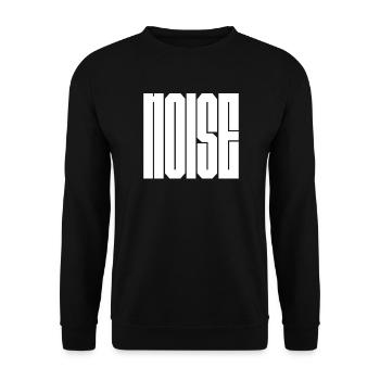 Fettgedruckte Schwarz-Weiß-Noise-Logo-Typografie - Unisex Pullover - Schwarz - Vorne - Alina (178cm) & Michal (187cm)