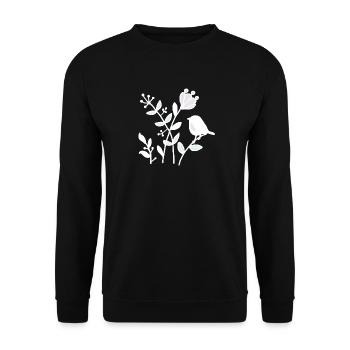 Natur_mit_Vogel_weiss - Sweat-shirt Unisexe - noir - Devant - Alina (178cm) & Michal (187cm)