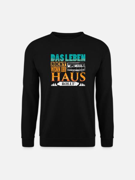 Camper Camping Wohnwagen Spruch - Unisex Pullover - Schwarz