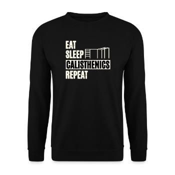 Eat Sleep Calisthenics - Unisex Pullover - Schwarz - Vorne - Alina (178cm) & Michal (187cm)