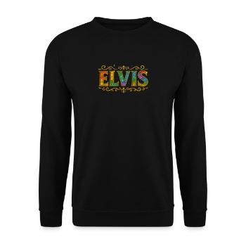 Elvis Symphonie de couleurs avec des accents scintillants - Sweat-shirt Unisexe - noir - Devant - Alina (178cm) & Michal (187cm)