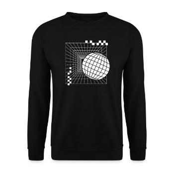 Futuristic Geometric Sphere Design - Unisex Sweatshirt - black - Front - Alina (178cm) & Michal (187cm)