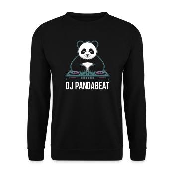 DJ PANDABEAT Panda DJ Beats Rave Club Musik - Unisex Pullover - Schwarz - Vorne - Alina (178cm) & Michal (187cm)