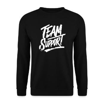 Team Support Verein - Unisex Pullover - Schwarz - Vorne - Alina (178cm) & Michal (187cm)
