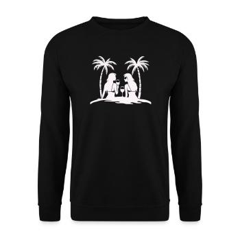 Silhouette style tropical beach night - Unisex Sweatshirt - black - Front - Alina (178cm) & Michal (187cm)
