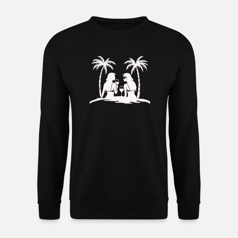 Silhouette style tropical beach night - Unisex Sweatshirt - black