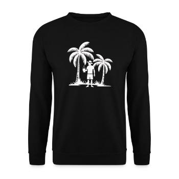 Moment de loisirs tropicaux sur la plage - Sweat-shirt Unisexe - noir - Devant - Alina (178cm) & Michal (187cm)