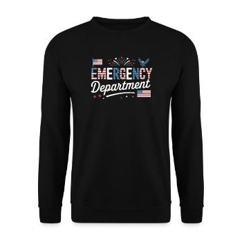 Emergency ER Nurse Independence Day 4th of July - Unisex Pullover - Schwarz - Vorne - Alina (178cm) & Michal (187cm)