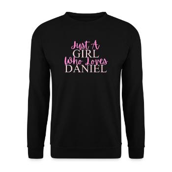 Inspirierendes mädchenhaftes Zitat-Design - Unisex Pullover - Schwarz - Vorne - Alina (178cm) & Michal (187cm)