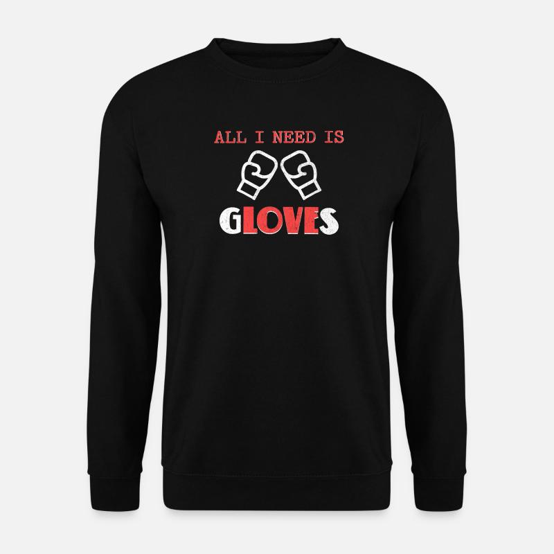 Bold Boxing Gloves Illustration Design - Unisex Sweatshirt - black