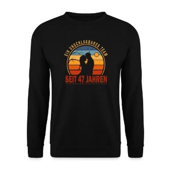 47 ans de relation Anniversaire de mariage - Sweat-shirt Unisexe - noir - Devant - Alina (178cm) & Michal (187cm)