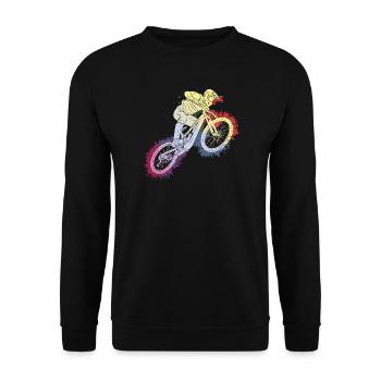 Rainbow-style mountain bike adventure - Unisex Sweatshirt - black - Front - Alina (178cm) & Michal (187cm)