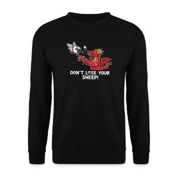Dragon fantaisiste et mouton Rappel éternel - Sweat-shirt Unisexe - noir - Devant - Alina (178cm) & Michal (187cm)