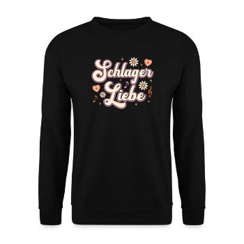 Schlager Love Schlager Party Team - Unisex Sweatshirt - black - Front - Alina (178cm) & Michal (187cm)