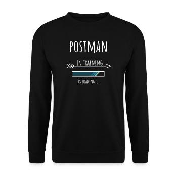 Postman Geschenk Beruf Ausbildung Postbote - Unisex Pullover - Schwarz - Vorne - Alina (178cm) & Michal (187cm)