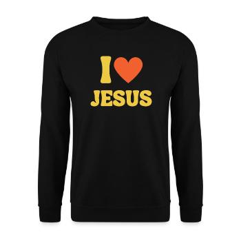 I Love Jesus Love Christian Shirt Faith - Unisex Sweatshirt - black - Front - Alina (178cm) & Michal (187cm)